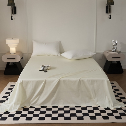 EH家居 2024新款60支长绒棉纯色单床单 乳白色