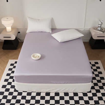 EH家居 2024新款60支长绒棉纯色单床笠 风信紫