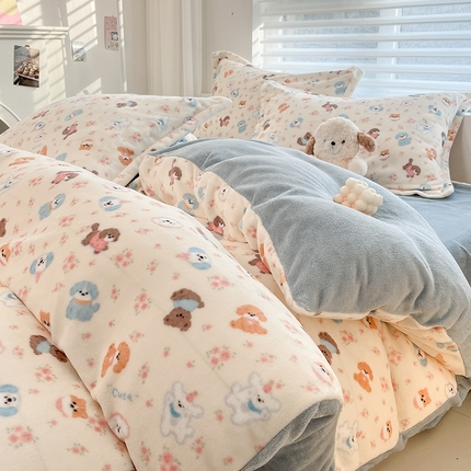 91家纺网 家纺一手货源 找家纺 （总）慕尚家纺 2025牛奶绒床盖床褥被套三件套四件套--单枕套