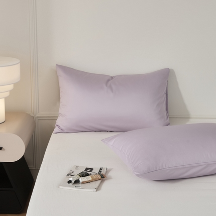 91家纺网 家纺一手货源 找家纺 EH家居 2024新款60支长绒棉纯色单枕套 风信紫
