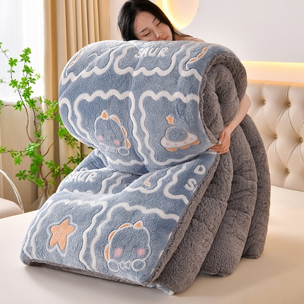 91家纺网 家纺一手货源 找家纺 金多美 2024新款羊羔绒冬被雪花绒被子双面绒被芯秋冬被牛奶绒冬被春秋被 恐龙宝贝