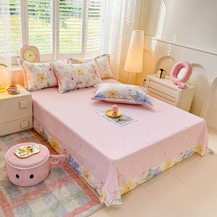 91家纺网 家纺一手货源 找家纺 （总）洺兰家居 2025年新款全棉A类全喷气印花小清新单床单