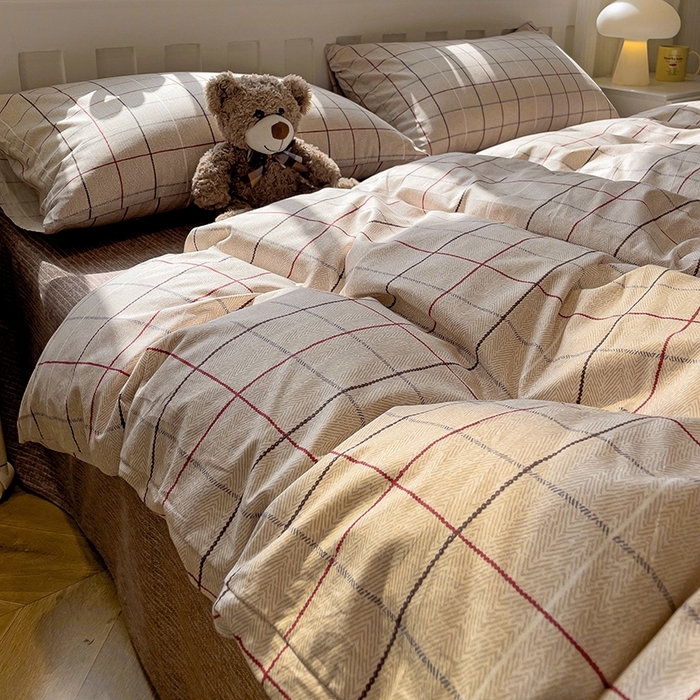 91家纺网 家纺一手货源 找家纺 捌月 2025新款13372喷气全棉四件套-简约风系列 西伦