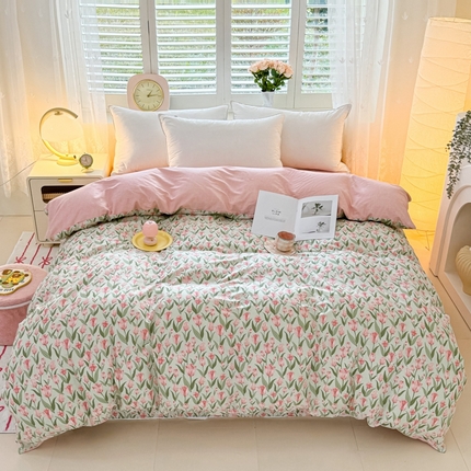 91家纺网 家纺一手货源 找家纺 （总）洺兰家居 2025年新款全棉A类全喷气印花小清新单被套