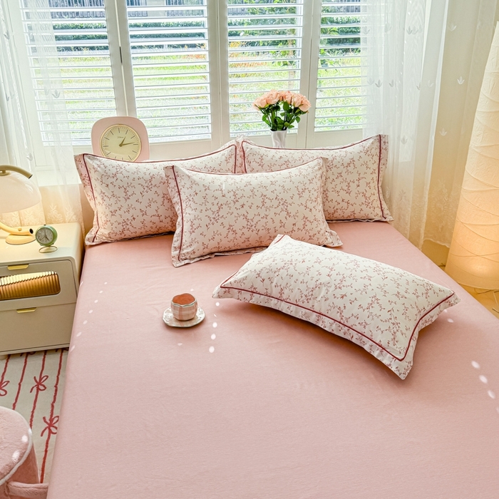 91家纺网 家纺一手货源 找家纺 洺兰家居 2025年新款全棉A类全喷气印花小清新单床单 芳华