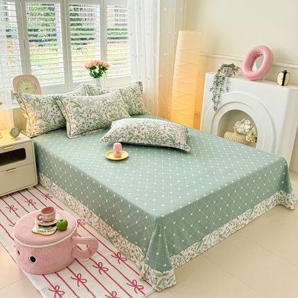 91家纺网 家纺一手货源 找家纺 （总）洺兰家居 2025年新款全棉A类全喷气印花小清新单床单