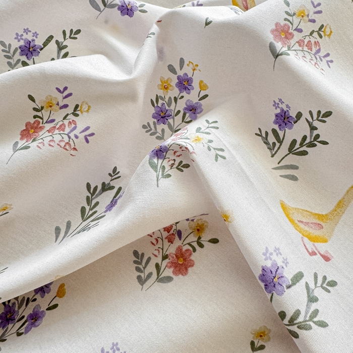 91家纺网 家纺一手货源 找家纺 洺兰家居 2025年新款全棉A类全喷气印花小清新床单床裙款四件套学生三件套 阑珊