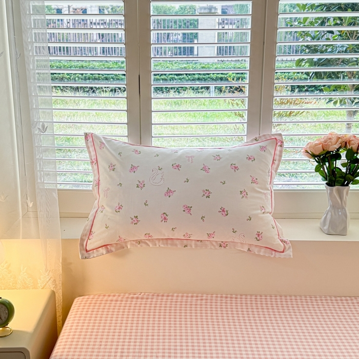 91家纺网 家纺一手货源 找家纺 洺兰家居 2025年新款全棉A类全喷气印花小清新单枕套 甜蜜蜜