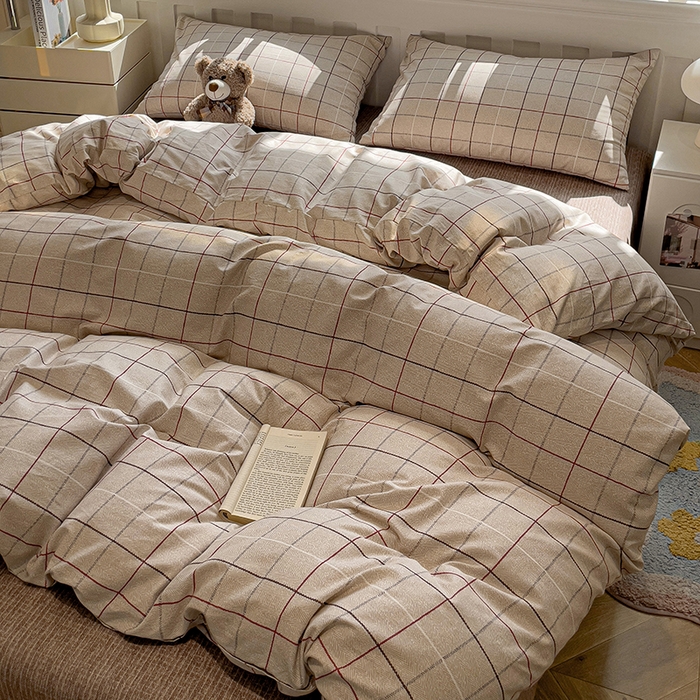 91家纺网 家纺一手货源 找家纺 捌月 2025新款13372喷气全棉四件套-简约风系列 西伦