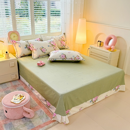 91家纺网 家纺一手货源 找家纺 （总）洺兰家居 2025年新款全棉A类全喷气印花小清新单床单