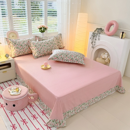 91家纺网 家纺一手货源 找家纺 （总）洺兰家居 2025年新款全棉A类全喷气印花小清新单床单