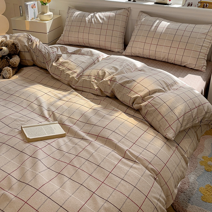 91家纺网 家纺一手货源 找家纺 捌月 2025新款13372喷气全棉四件套-简约风系列 西伦