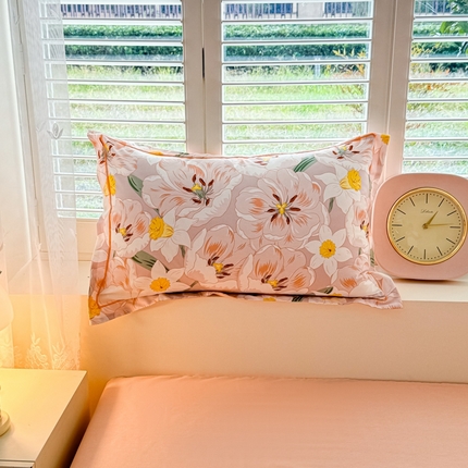 91家纺网 家纺一手货源 找家纺 （总）洺兰家居 2025年新款全棉A类全喷气印花小清新单枕套