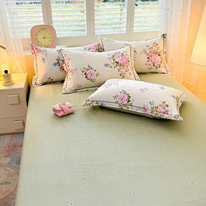 91家纺网 家纺一手货源 找家纺 洺兰家居 2025年新款全棉A类全喷气印花小清新单床单 锦绣