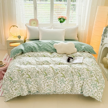 91家纺网 家纺一手货源 找家纺 （总）洺兰家居 2025年新款全棉A类全喷气印花小清新单被套