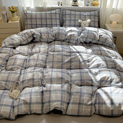 91家纺网 家纺一手货源 找家纺 捌月 2025新款13372喷气全棉四件套-简约风系列 格调