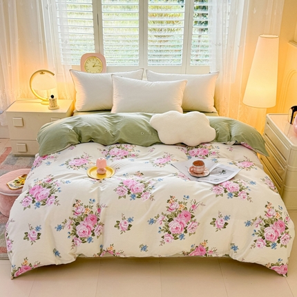 91家纺网 家纺一手货源 找家纺 （总）洺兰家居 2025年新款全棉A类全喷气印花小清新单被套