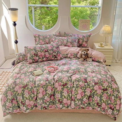 玉海棠家纺 2024新款6.5斤牛奶绒四件套 幽幽花香