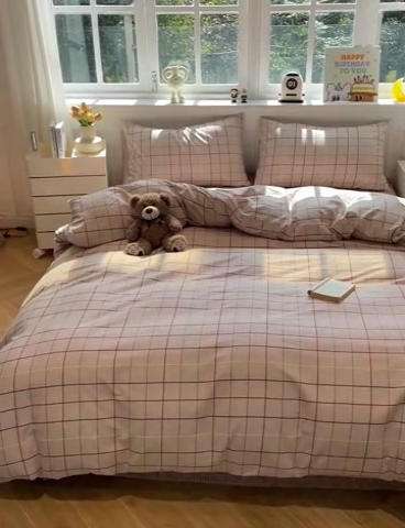 91家纺网 家纺一手货源 找家纺 捌月 2025新款13372喷气全棉四件套-简约风系列 西伦