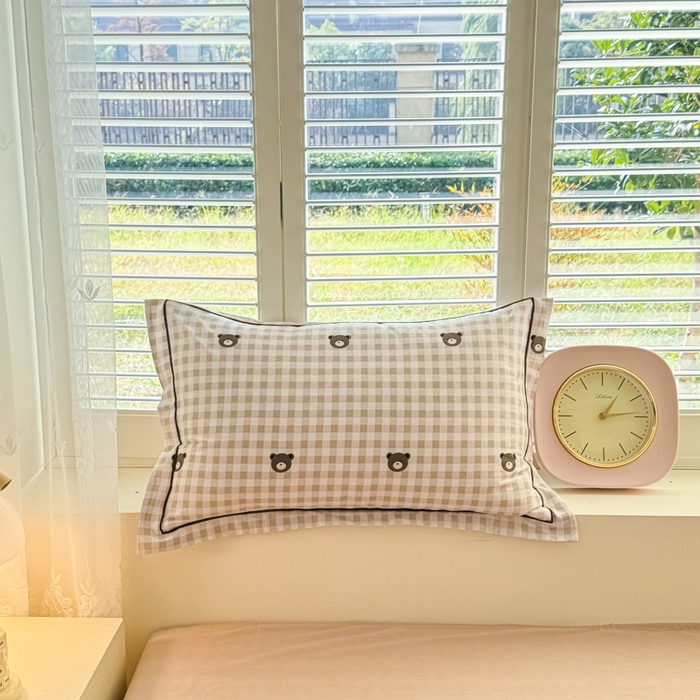 91家纺网 家纺一手货源 找家纺 洺兰家居 2025年新款全棉A类全喷气印花小清新单枕套 熊出没