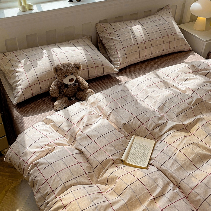 91家纺网 家纺一手货源 找家纺 捌月 2025新款13372喷气全棉四件套-简约风系列 西伦