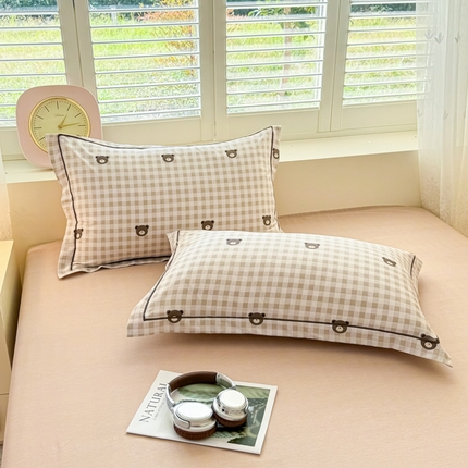 洺兰家居 2025年新款全棉A类全喷气印花小清新单枕套 熊出没