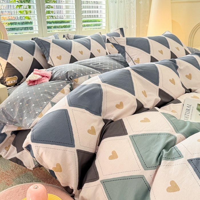 91家纺网 家纺一手货源 找家纺 洺兰家居 2025年新款全棉A类全喷气印花小清新单被套 贝尔