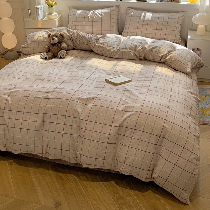 91家纺网 家纺一手货源 找家纺 捌月 2025新款13372喷气全棉四件套-简约风系列 西伦