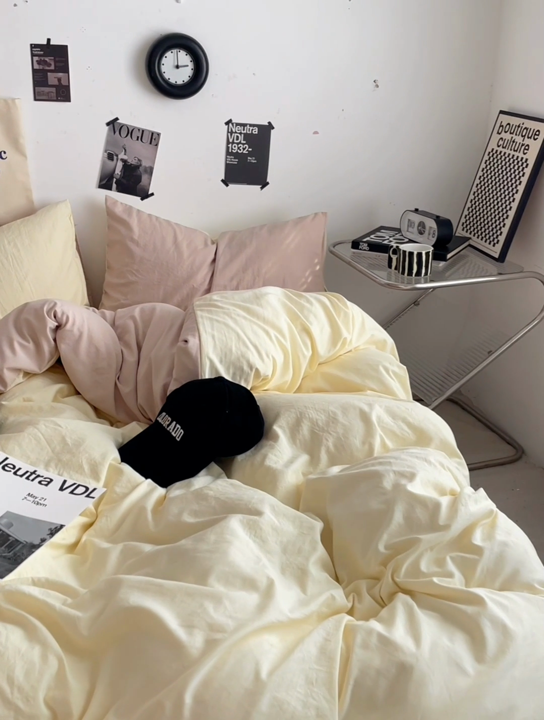 91家纺网 家纺一手货源 找家纺 思诺羽床笠 2025新款高克重微皱双拼水洗棉四件套 芝士奶咖