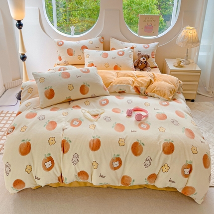 玉海棠家纺 2024新款6.5斤牛奶绒四件套 心想事成