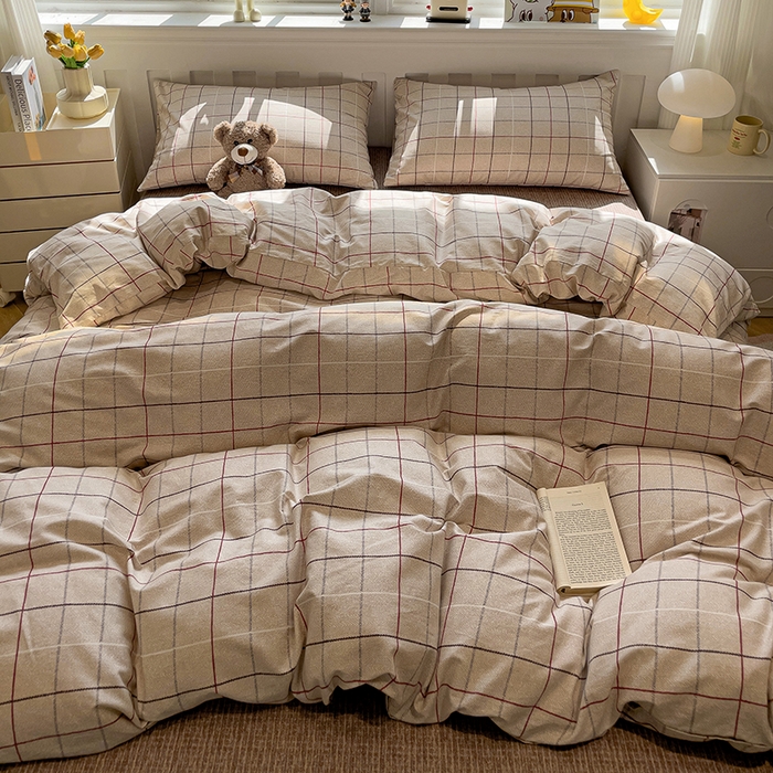 91家纺网 家纺一手货源 找家纺 捌月 2025新款13372喷气全棉四件套-简约风系列 西伦