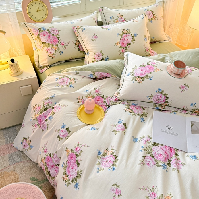 91家纺网 家纺一手货源 找家纺 洺兰家居 2025年新款全棉A类全喷气印花小清新单被套 锦绣