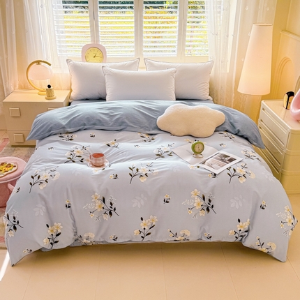 91家纺网 家纺一手货源 找家纺 （总）洺兰家居 2025年新款全棉A类全喷气印花小清新单被套