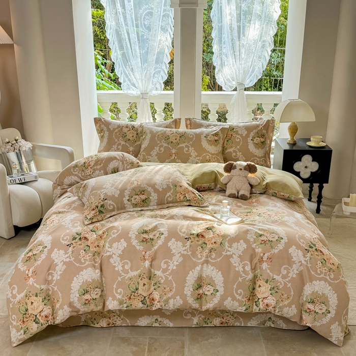 91家纺网 家纺一手货源 找家纺 优品阁 2024新款亲肤舒适全棉磨毛四件套学生三件套系列  心悦