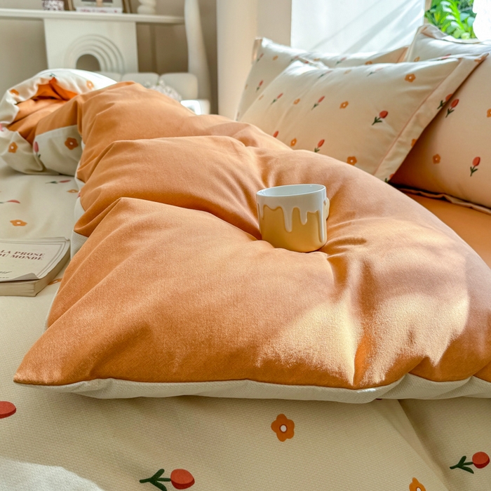 91家纺网 家纺一手货源 找家纺 优品阁 2024新款亲肤舒适全棉磨毛四件套学生三件套系列  艾莎