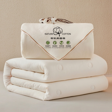 91家纺网 家纺一手货源 找家纺 易博被业 热卖新疆有机棉子母被被子被芯 云暖白