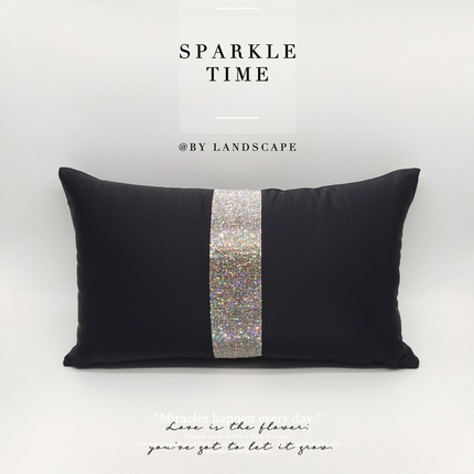 91家纺网 家纺一手货源 找家纺 澜屿 禅丝高精密宽条钻小抱枕 黑色