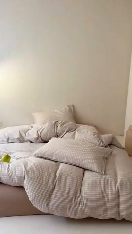 91家纺网 家纺一手货源 找家纺 窝米 2025新款ins极简风双层纱系列四件套 简致咖