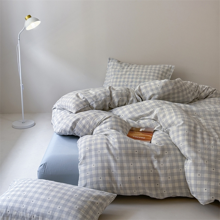 91家纺网 家纺一手货源 找家纺 （总）窝米 2025新款ins极简风双层纱系列四件套