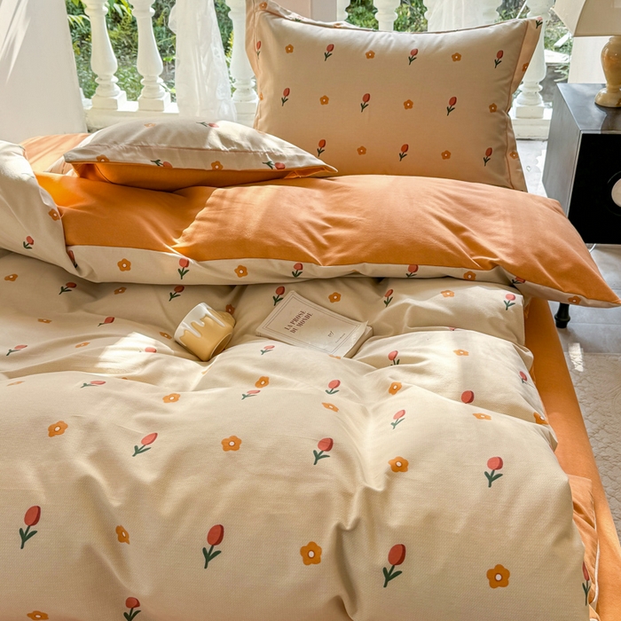 91家纺网 家纺一手货源 找家纺 优品阁 2024新款亲肤舒适全棉磨毛四件套学生三件套系列  艾莎