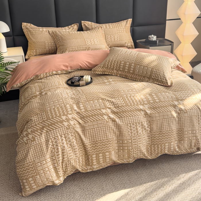 91家纺网 家纺一手货源 找家纺 优品阁 2024新款亲肤舒适全棉磨毛四件套学生三件套系列  罗卡尼亚