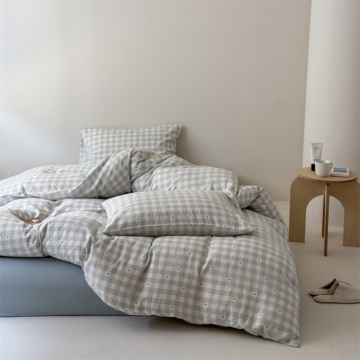 91家纺网 家纺一手货源 找家纺 （总）窝米 2025新款ins极简风双层纱系列四件套