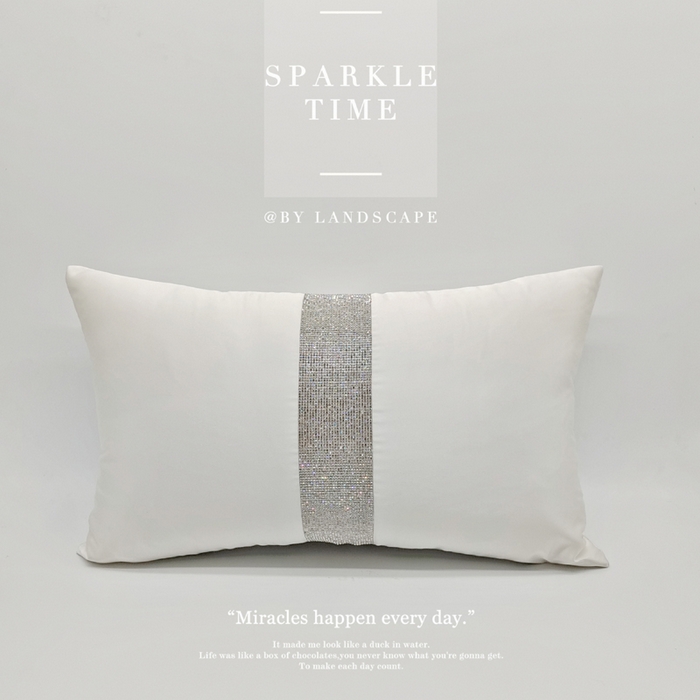 91家纺网 家纺一手货源 找家纺 澜屿 禅丝高精密宽条钻小抱枕 白色