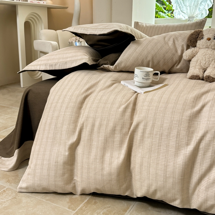 91家纺网 家纺一手货源 找家纺 优品阁 2024新款亲肤舒适全棉磨毛四件套学生三件套系列  轩尼诗