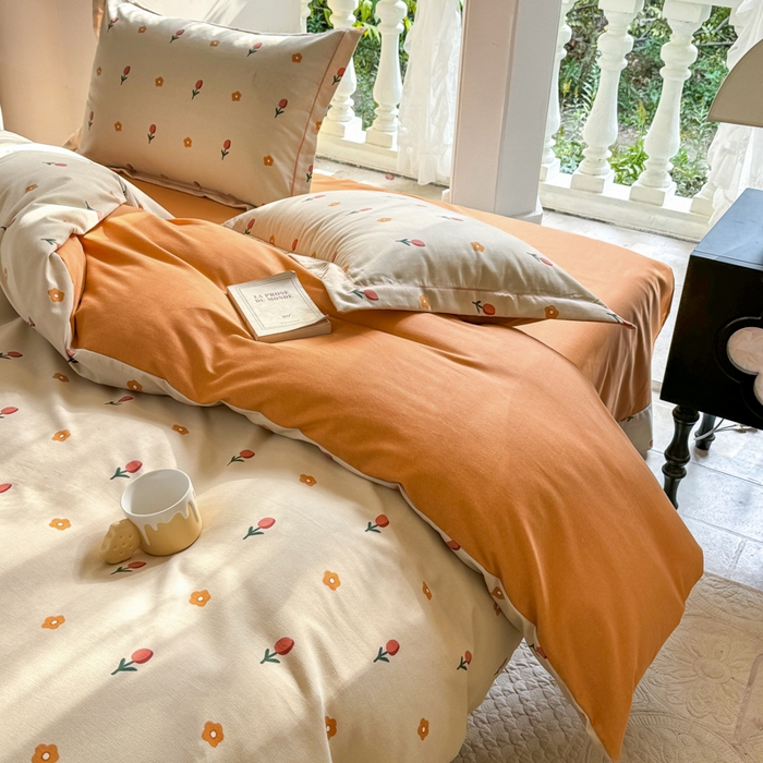 91家纺网 家纺一手货源 找家纺 优品阁 2024新款亲肤舒适全棉磨毛四件套学生三件套系列  艾莎