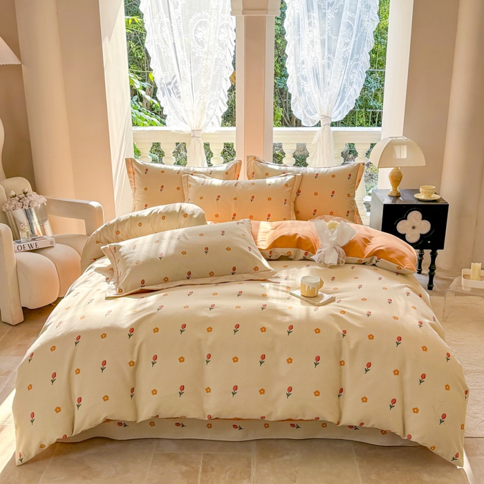 91家纺网 家纺一手货源 找家纺 优品阁 2024新款亲肤舒适全棉磨毛四件套学生三件套系列  艾莎