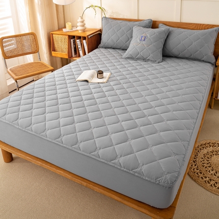 安逸恋 2025新款7A级抗菌水洗棉大豆夹棉床笠加厚款 绅士灰