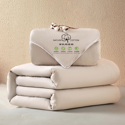 91家纺网 家纺一手货源 找家纺 易博被业 热卖新疆有机棉子母被被子被芯 云暖灰