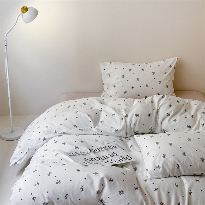 91家纺网 家纺一手货源 找家纺 窝米 2025新款ins极简风双层纱系列四件套 弥境米