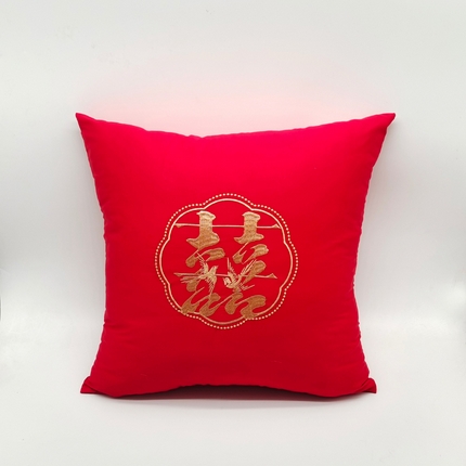91家纺网 家纺一手货源 找家纺 （总）澜屿 新款全棉100支大红刺绣抱枕
